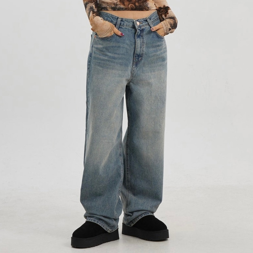 lewkin low rise baggy jeans